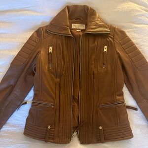 Michael Kors brown leather jacket